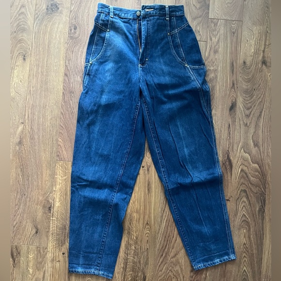 Vintage Lee Brand medium wash straight leg jeans with Carpenter style detailing - Picture 6 of 9